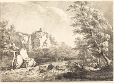 Flusslandschaft mit vorbeiziehendem Sturm von Jean Jacques de Boissieu