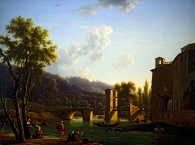 Ansicht einer Brücke in Sora von Jean Joseph Bidault