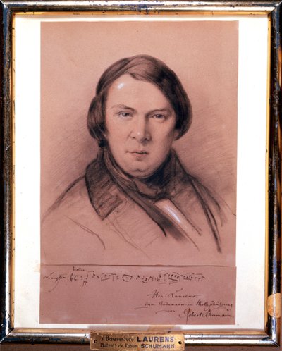 Robert Schumann, deutscher Komponist, Mitte des 19. Jahrhunderts von Jean Joseph Bonaventure Laurens
