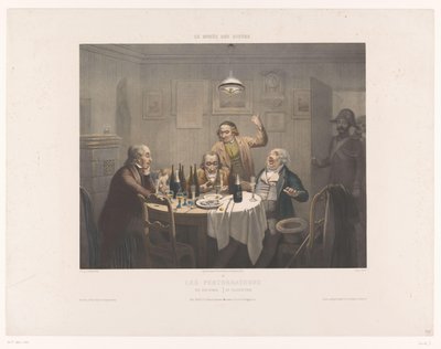 Polizei unterbricht eine Gesellschaft trinkender Männer (Museum van de lachers) von Jean Julien Jacott
