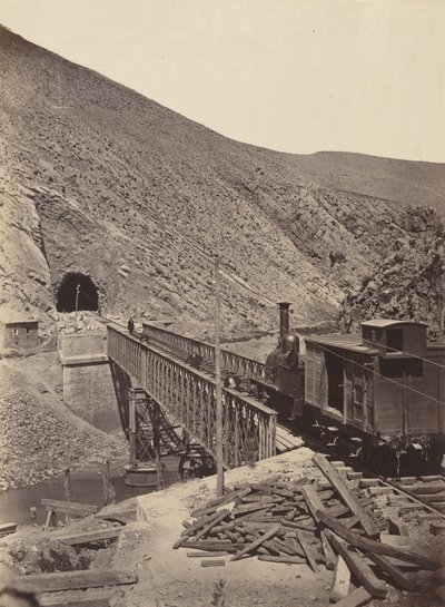 Brücke und Tunnel über Jalon, Madrid nach Zaragoza von Jean Laurent