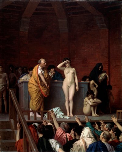Der Sklavenmarkt in Rom, um 1883-1884 von Jean Leon Gerome