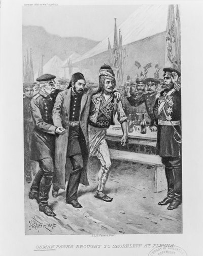 Osman Pascha wird zu Skobelev in Plewna gebracht, ca. 1895 von Jean Leon Gerome Ferris