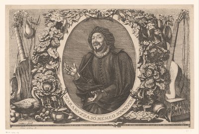 Porträt von Tiberio Fiorilli in der Rolle des Scaramuccia (Scaramouche) von Jean Lepautre (attributed to)