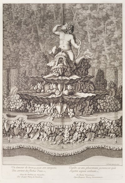 Brunnen mit Amor von Gaspar Marcy in Versailles, 1676 von Jean Lepautre