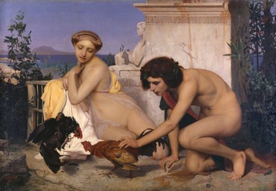 Ein Hahnenkampf, auch Junge Griechen beim Hahnenkampf genannt von Jean Leon Gerome
