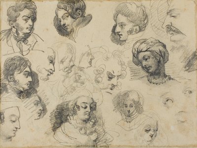 Skizzen von Köpfen von Jean Louis André Théodore Géricault