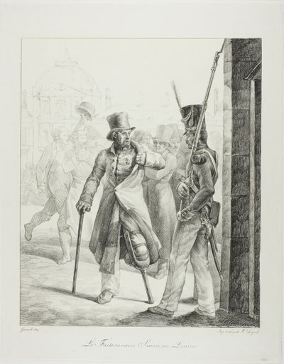 Schweizer Wache im Louvre von Jean Louis André Théodore Géricault