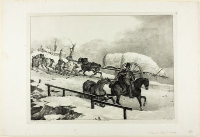 Wagen, der einen Hang hinaufsteigt von Jean Louis André Théodore Géricault