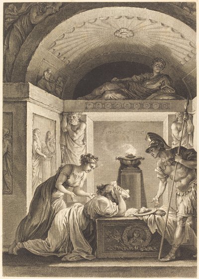 Die Matrone von Ephesus von Jean Louis Delignon and Antoine Jean Duclos after Jean Honoré Fragonard