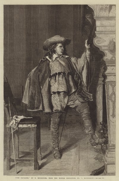 Der Kavalier, von der Winterausstellung, Nr. 7, Haymarket von Jean Louis Ernest Meissonier