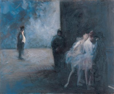 Hinter der Bühne - Symphonie in Blau von Jean Louis Forain