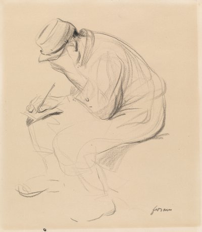 Le Poilu Französischer Soldat schreibt nach Hause, ca. 1900 von Jean Louis Forain