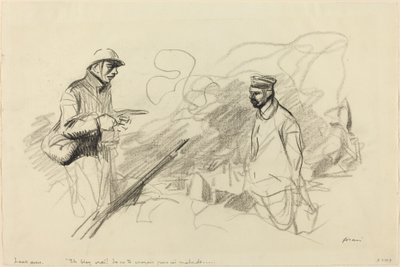 Poilu erkennt deutschen Soldaten an, wahrscheinlich 1918 von Jean Louis Forain
