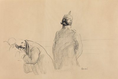 Preußischer Soldat und Zivilisten, ca. 1919 von Jean Louis Forain