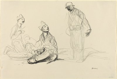 Soldaten bereiten eine Mahlzeit vor, ca. 1914-1919 von Jean Louis Forain