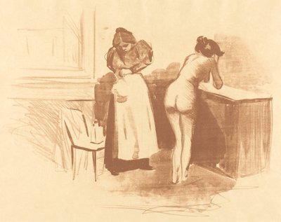 Die Massage mit grobem Haarhandschuh von Jean Louis Forain