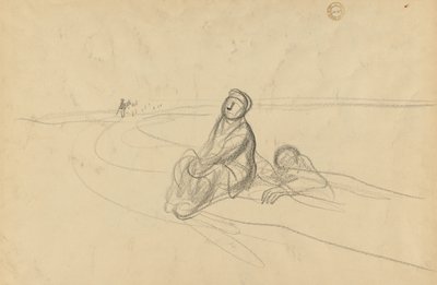 Zwei Figuren auf einer Straße (verso) von Jean Louis Forain