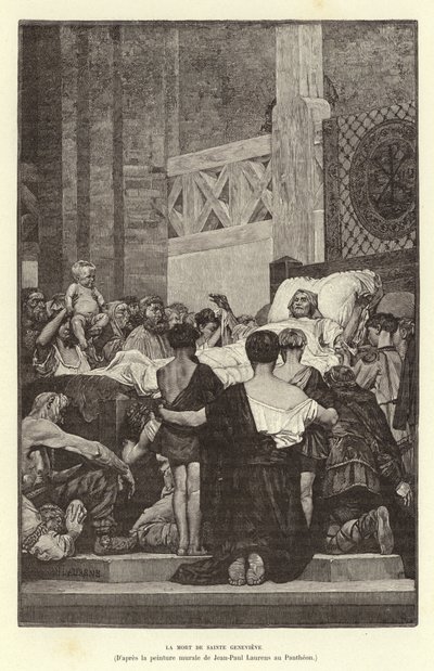 Der Tod der Heiligen Genoveva, um 512 von Jean Louis Hamon
