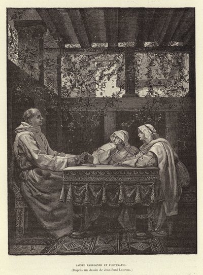 Heilige Radegunde und der Dichter Venantius Fortunatus, 6. Jahrhundert von Jean Louis Hamon
