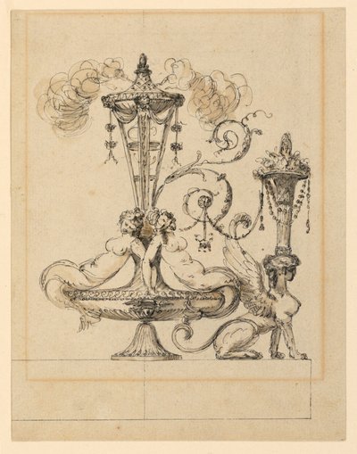 Entwurf für ein dekoratives Arabeske von Jean Louis Prieur the Younger