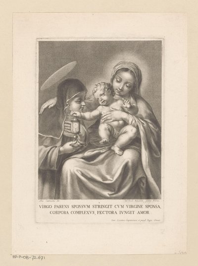 Maria mit Kind und weiblicher Heiliger mit Reliquiar von Jean Louis Roullet
