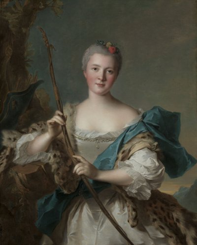 Porträt einer Frau als Diana von Jean Marc Nattier