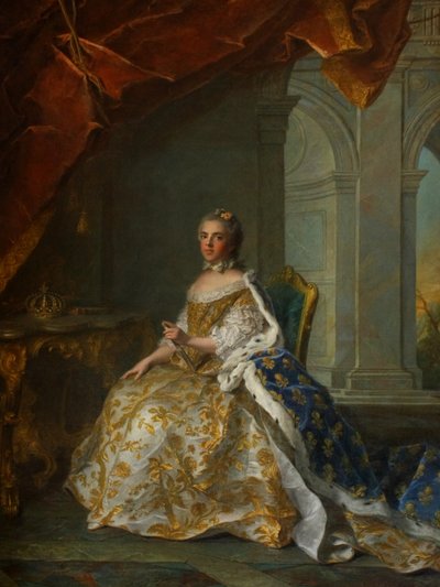 Posthumes Porträt von Louise Elisabeth von Frankreich (1727-1759), Herzogin von Parma, im Hofkleid von Jean-Marc Nattier