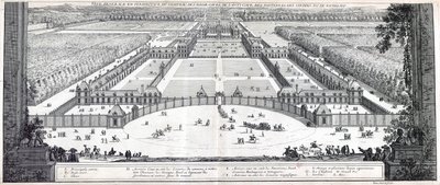 Allgemeine Ansicht des Schlosses, der Vorhöfe, des Vorplatzes, der Parterres, der Gärten usw. von Richelieu von Jean Marot