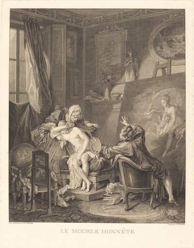 Das ehrliche Modell von Jean Michel Moreau and Jean Baptiste Blaise Simonet after Pierre Antoine Baudouin
