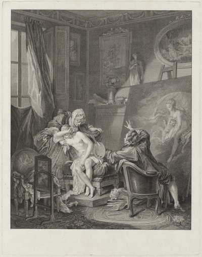 Le modèle honnête von Jean Michel Moreau and Jean Baptiste Blaise Simonet after Pierre Antoine Baudouin