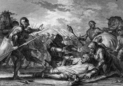 Der Aufstand von Robert Courteheuse gegen seinen Vater Wilhelm der Eroberer von Jean Michel the Younger Moreau