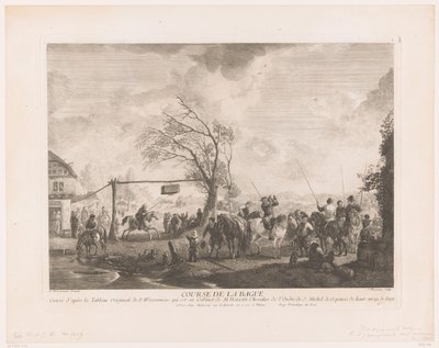 Ringstechen bei einem Dorfgasthof (Serientitel) von Jean Moyreau