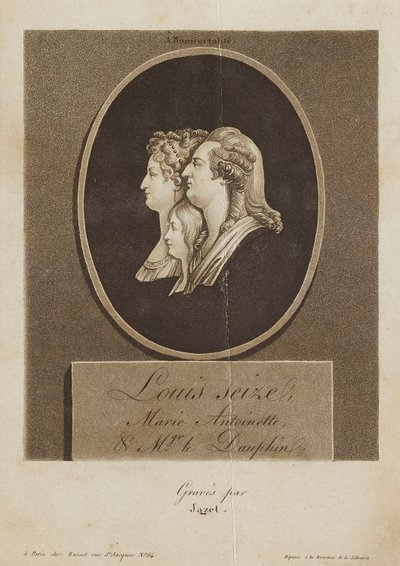 Louis Seize, Marie Antoinette und Mgr. le Dauphin von Jean Pierre Marie Jazet