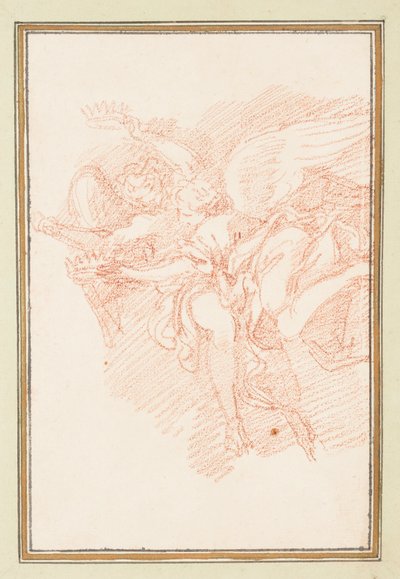 Zwei geflügelte Figuren mit Kronen von Jean Robert Ango