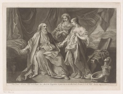 Sara stellt Hagar Abraham vor von Jean Simon