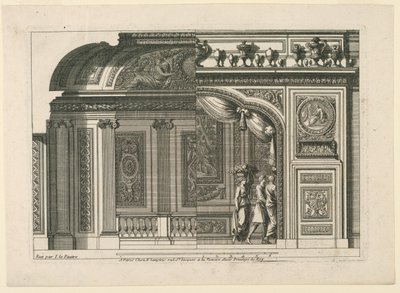 Entwurf für eine französische Alkove, aus "Alcoves à la Francoise" von Jean le Pautre