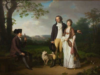 Niels Ryberg mit seinem Sohn Johan Christian und seiner Schwiegertochter Engelke, geb. Falbe von Jens Juel