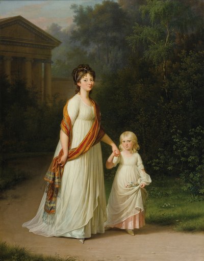 Marie Sophie Frederikke, Prinzessin von Dänemark und ihre Tochter, Prinzessin Caroline von Jens Juel