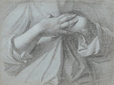 Studie eines Paares Hände, über der Brust gekreuzt von Jens Juel