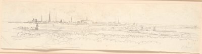 Blick über Kopenhagen von Frederiksberg Hügel. Hintergrundstudie für Porträt von Friedrich VI. als Kronprinz von Jens Juel