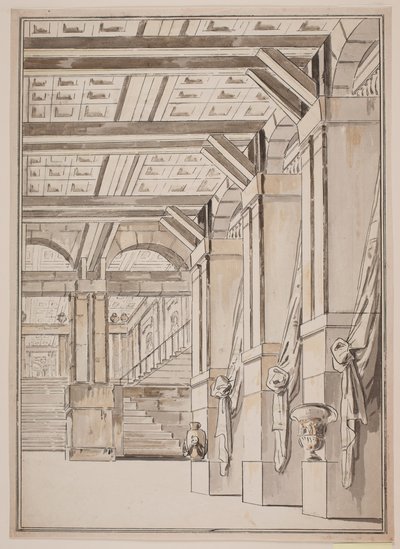 Eine Vorhalle mit Treppe im Hintergrund von Jens Petersen Lund