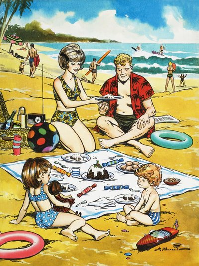 Ein Weihnachts-Picknick am Strand von Jesus Blasco