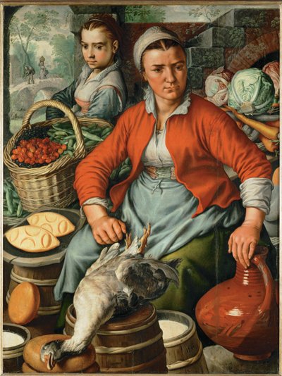 Bäuerin auf dem Markt von Joachim Bueckelaer