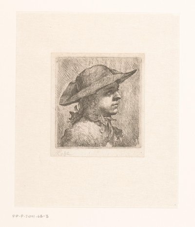 Porträt eines jungen Mannes mit Hut von Joachim Martin Falbe (attributed to)