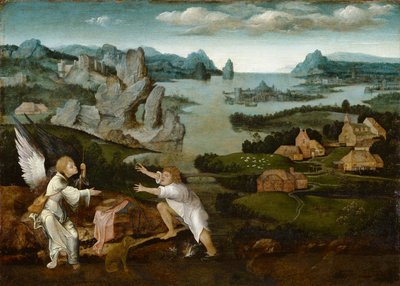 Landschaft mit Tobias und dem Engel von Joachim Patenier