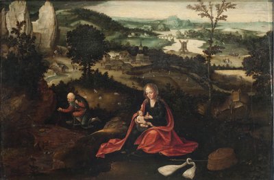 Die Rast auf der Flucht nach Ägypten von Joachim Patinir