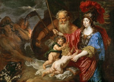 Barock: Minerva und Saturn schützen Kunst und Wissenschaft vor Neid und Falschheit von Joachim von Sandrart