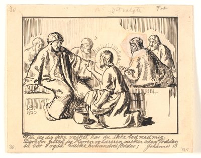 Christus wäscht Petrus die Füße von Joakim Frederik Skovgaard