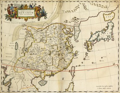Karte von China, aus "Atlas Maior Sive Cosmographia Blaviana", 1662 von Joan Blaeu